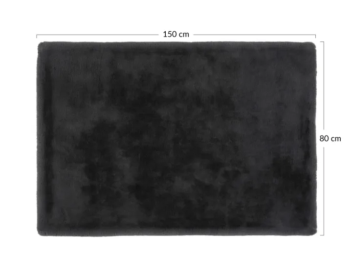 Tapis rectangulaire fausse fourrure gris anthracite Joy