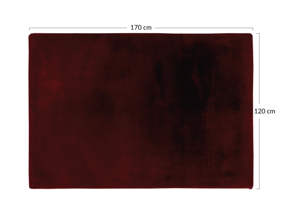 Tapis rectangulaire fausse fourrure rouge Joy