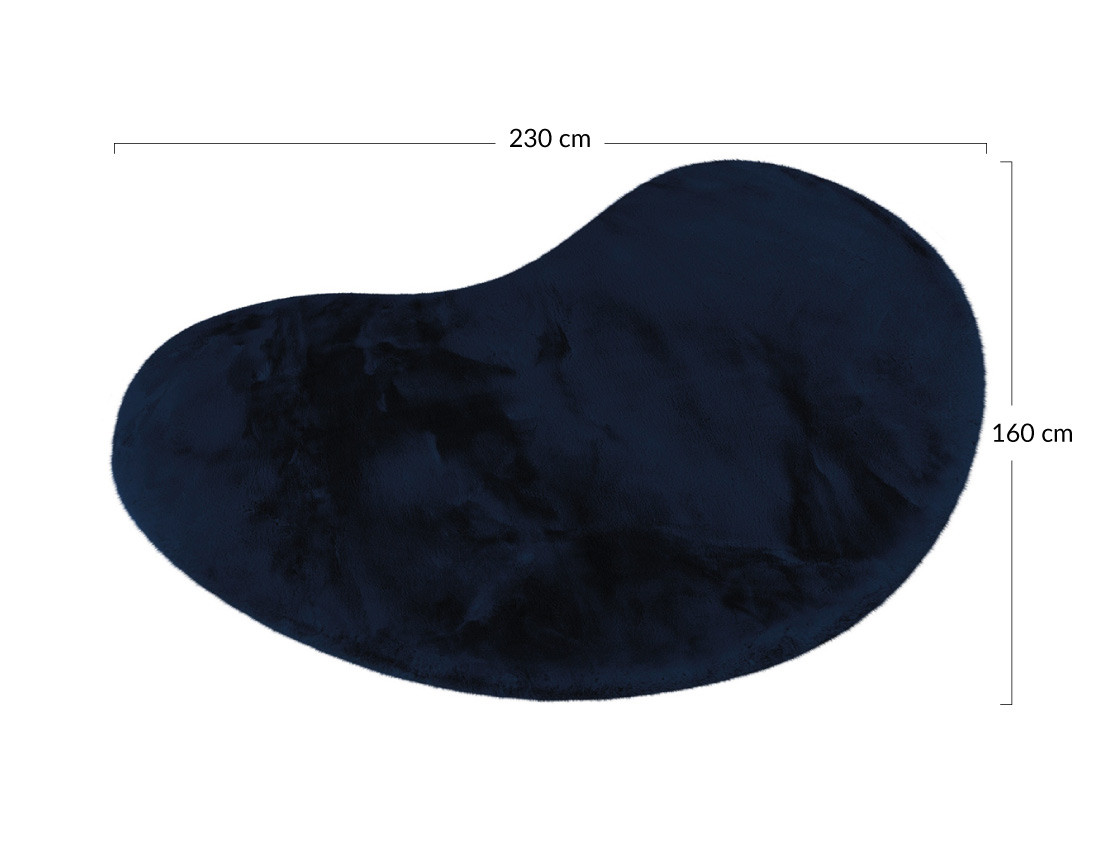 Tapis organique fausse fourrure bleu Joy