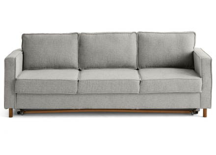 Canapé droit 3 places convertible en tissu velours relief Jake