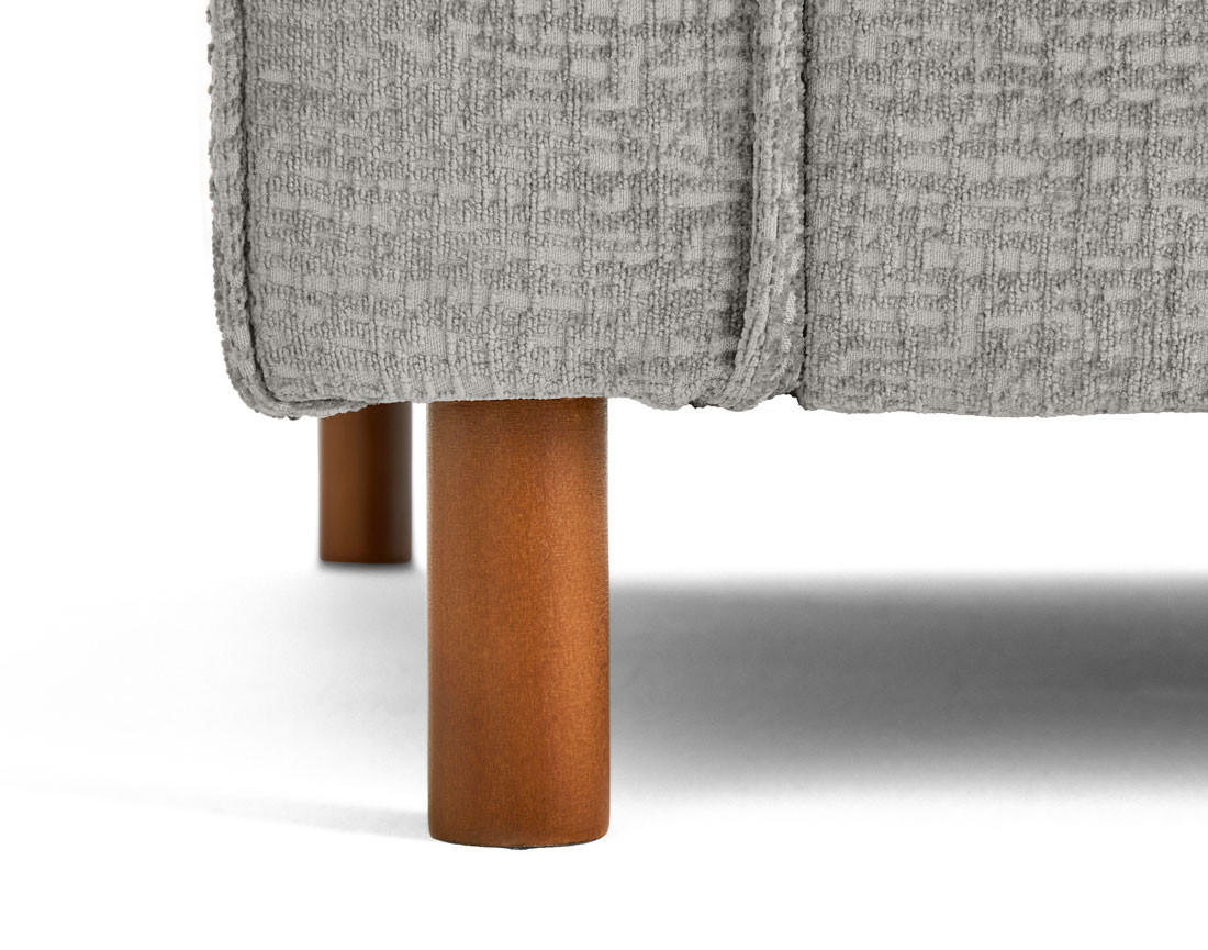 Canapé droit 3 places convertible en tissu velours relief Jake