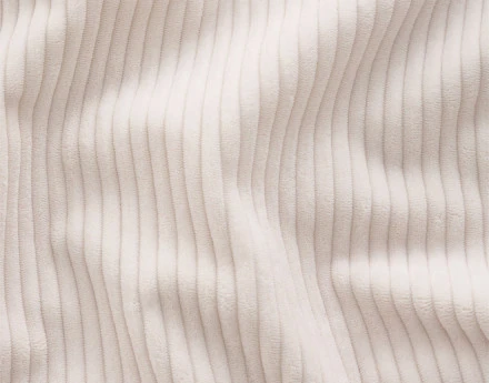 Housse en velours côtelé pour canapé d'angle 3 places et 1 pouf Calgary