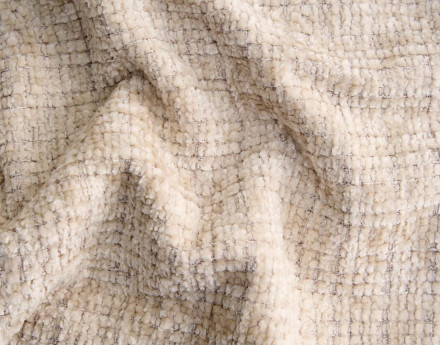 Housses en velours texturé pour canapé d'angle 3 places et 1 pouf Calgary