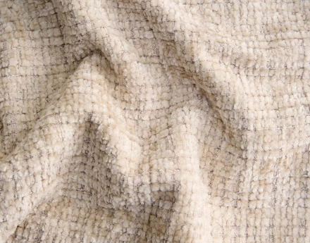 Housses en velours texturé pour canapé d'angle 3 places et 1 pouf Calgary