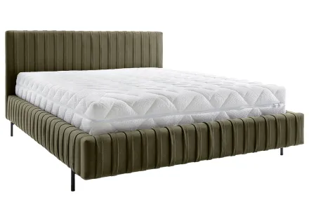 Lit coffre 160x200 cm sommier inclus en similicuir Flavio