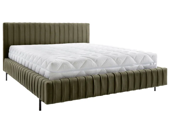 Lit coffre 160x200 cm sommier inclus en similicuir Flavio