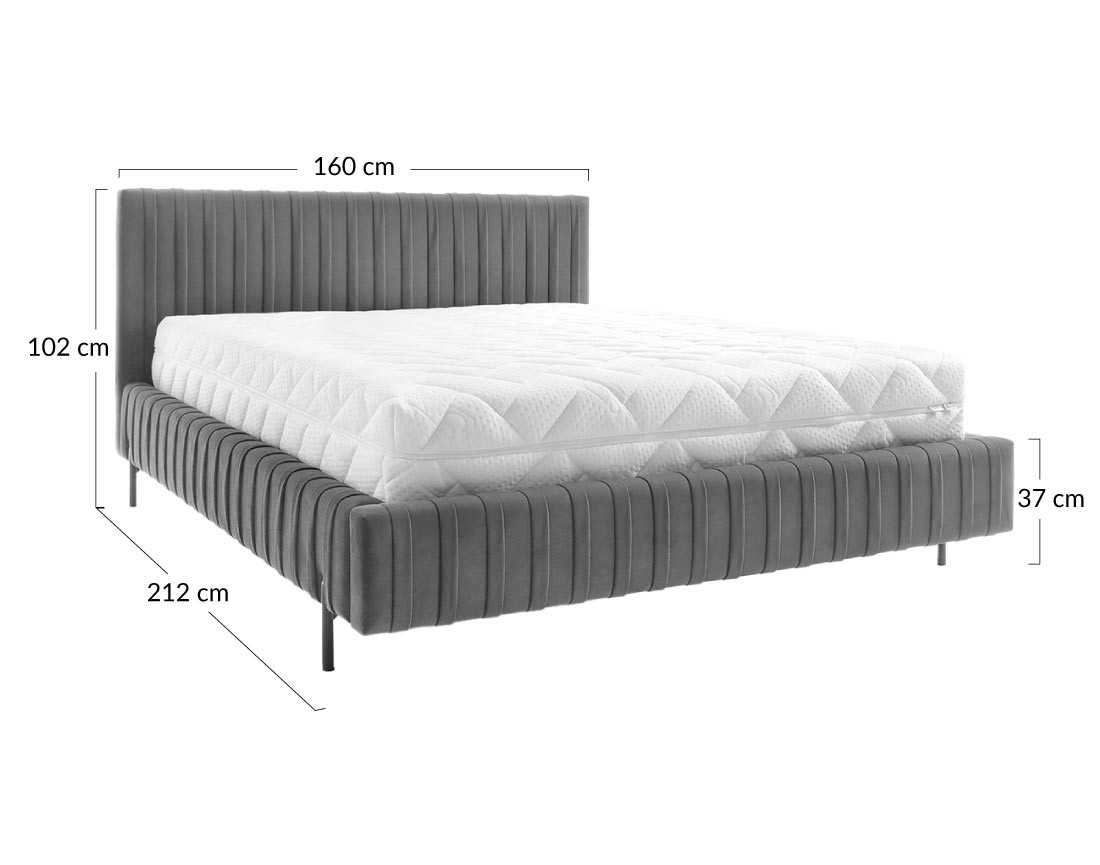 Lit coffre 140x200 cm sommier inclus en velours Flavio