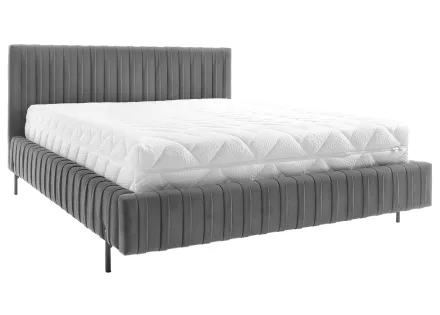 Lit coffre 140x200 cm sommier inclus en velours Flavio