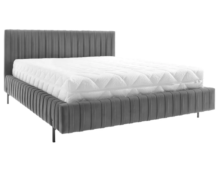 Lit coffre 140x200 cm sommier inclus en velours Flavio