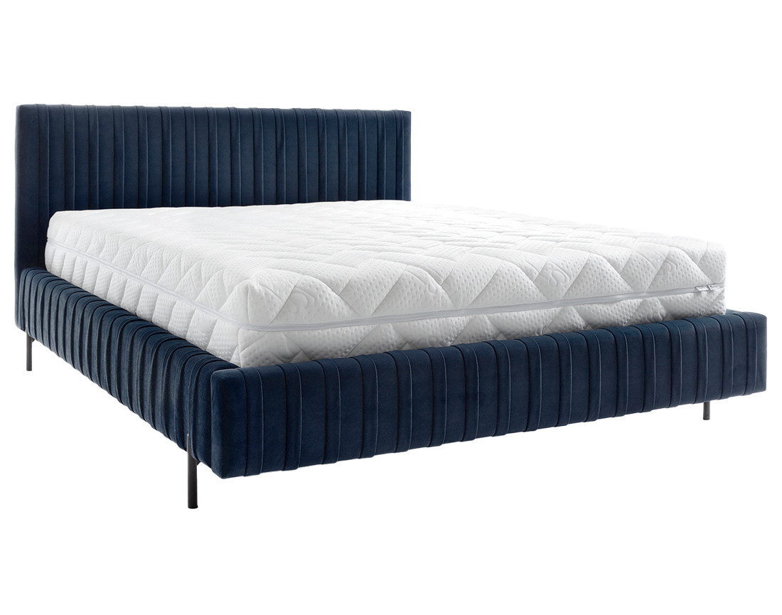 Lit coffre 160x200 cm sommier inclus en velours Flavio