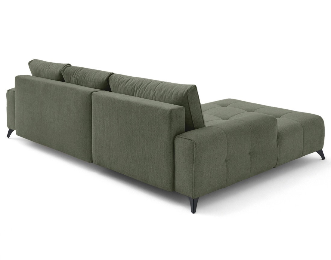 Canapé d'angle gauche 4 places convertible avec coffre en tissu texturé Rimini