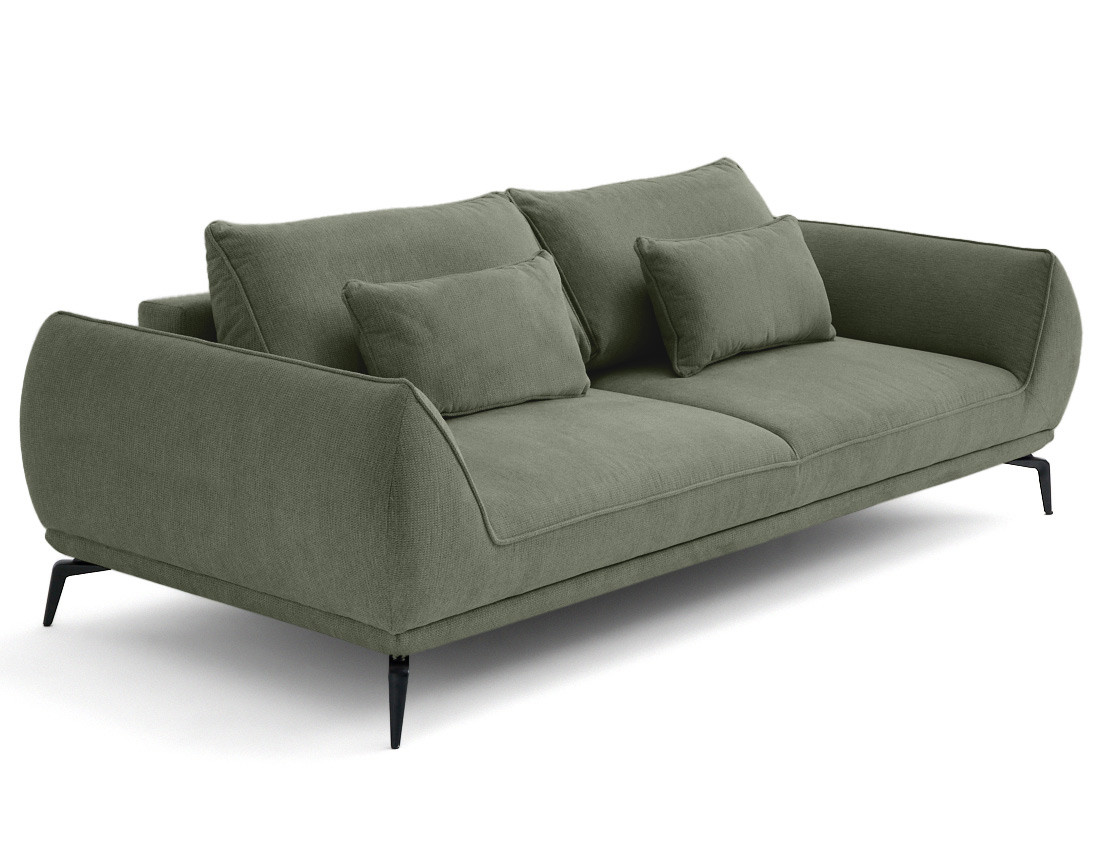 Canapé droit 3 places convertible en tissu texturé Arica