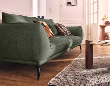 Canapé droit 3 places convertible en tissu texturé Arica