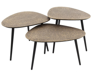 Lot de 3 tables basses doré...