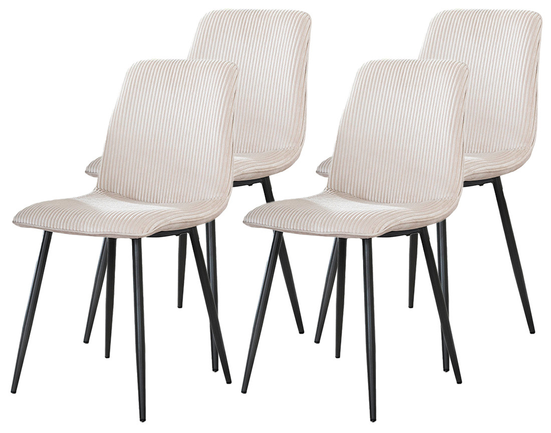 Lot de 4 chaises en velours côtelé et velours Iris