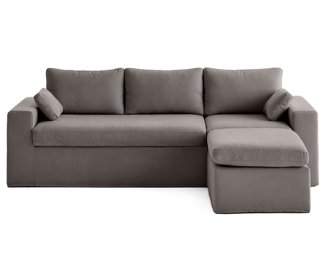 Housses en tissu pour canapé d'angle 3 places et 1 pouf Calgary