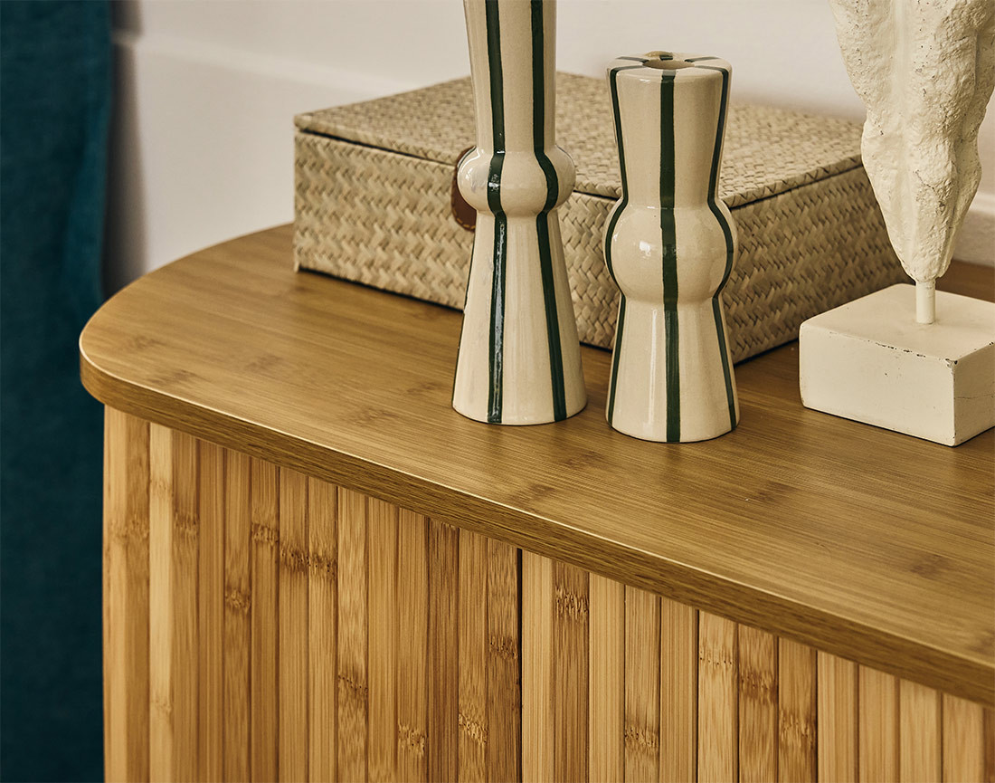 Buffet bas bambou 2 portes 100 cm Kofu