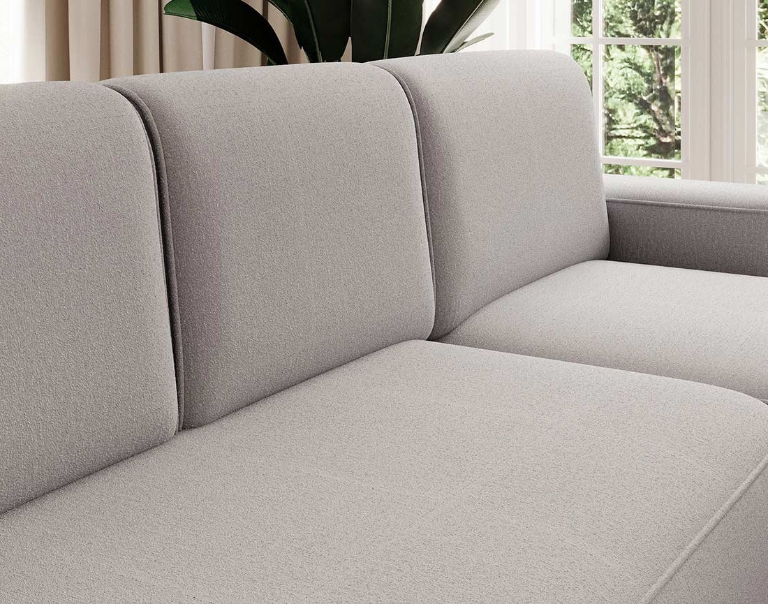 Canapé d'angle droit 4 places convertible avec coffre en tissu Sam Canapé d'angle droit 4 places convertible avec coffre en tissu Sam