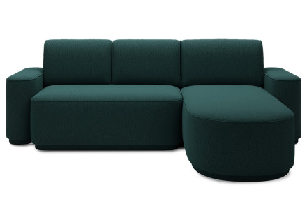 Canapé d'angle droit 4 places convertible avec coffre en tissu Sam