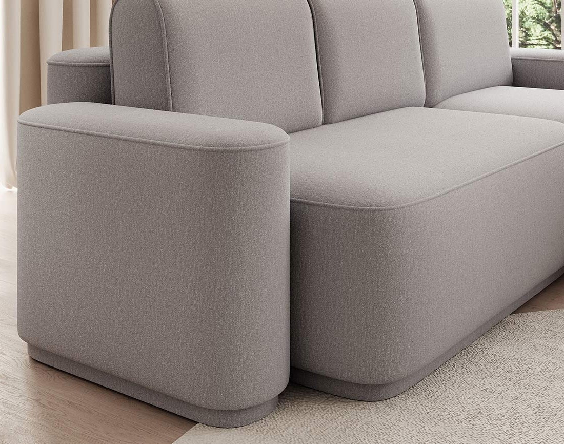 Canapé d'angle droit 4 places convertible avec coffre en tissu Sam Canapé d'angle droit 4 places convertible avec coffre en tissu Sam