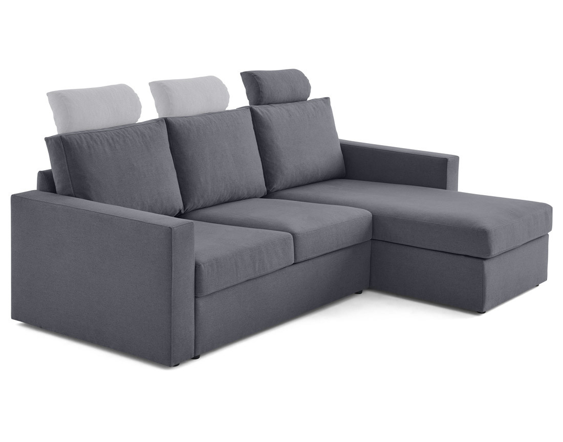 Canapé d'angle réversible 4 places avec têtières amovible en tissu Barrie Canapé d'angle réversible 4 places avec têtières amovible en tissu Barrie
