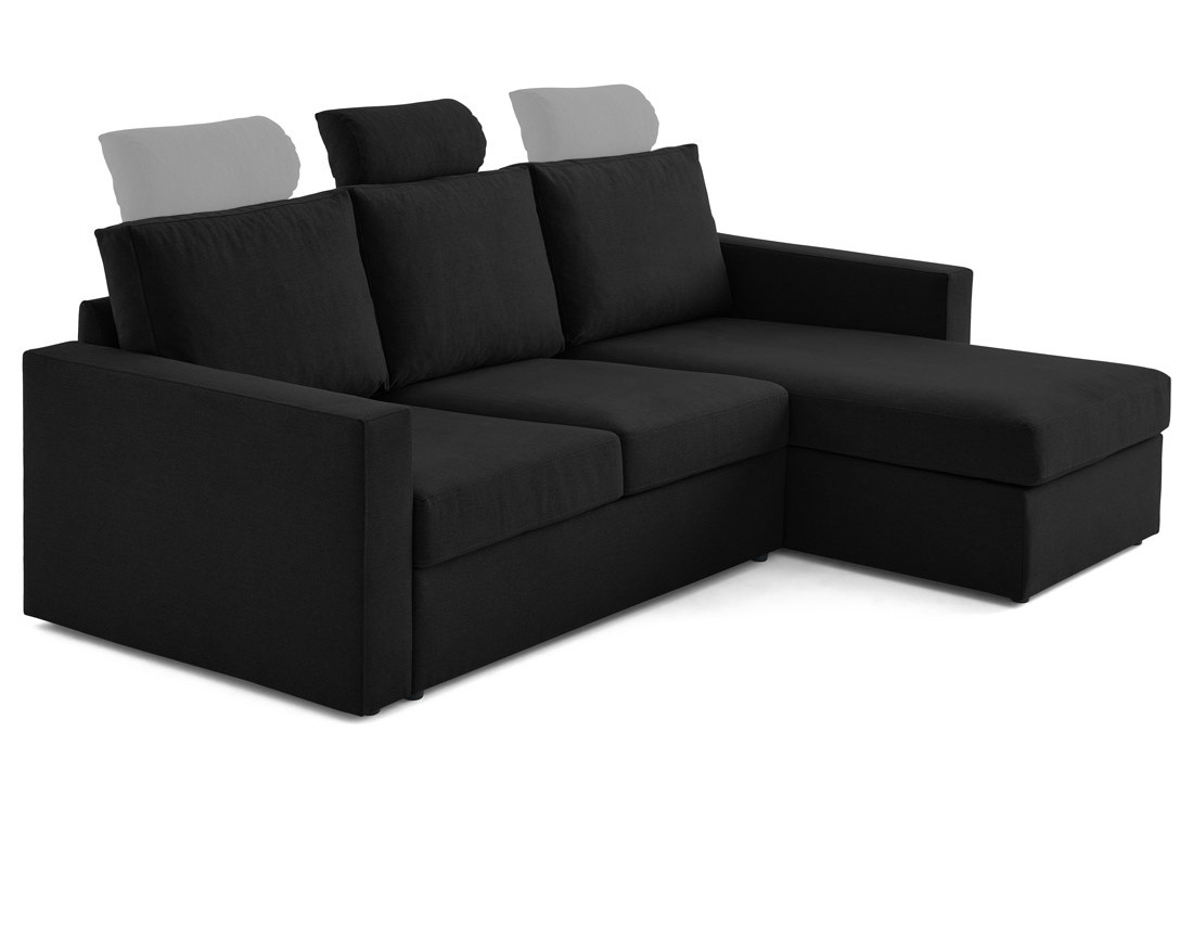Canapé d'angle réversible 4 places avec têtières amovible en tissu Barrie Canapé d'angle réversible 4 places avec têtières amovible en tissu Barrie