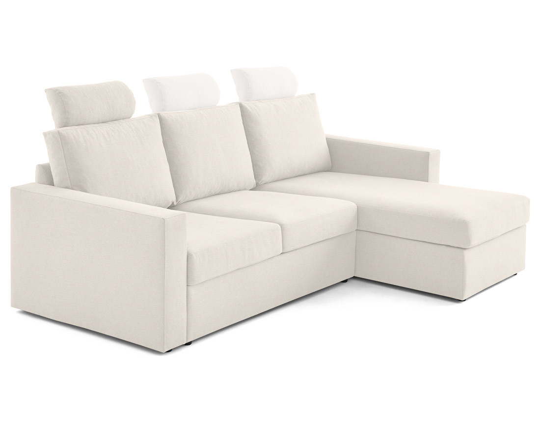 Canapé d'angle réversible 4 places avec têtières amovible en tissu Barrie Canapé d'angle réversible 4 places avec têtières amovible en tissu Barrie