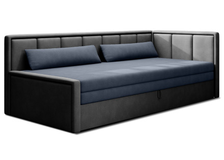 Canapé 3 places droit convertible avec coffre en velours James
