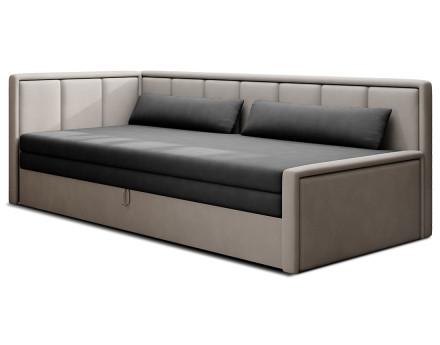 Canapé 3 places gauche convertible avec coffre en velours James