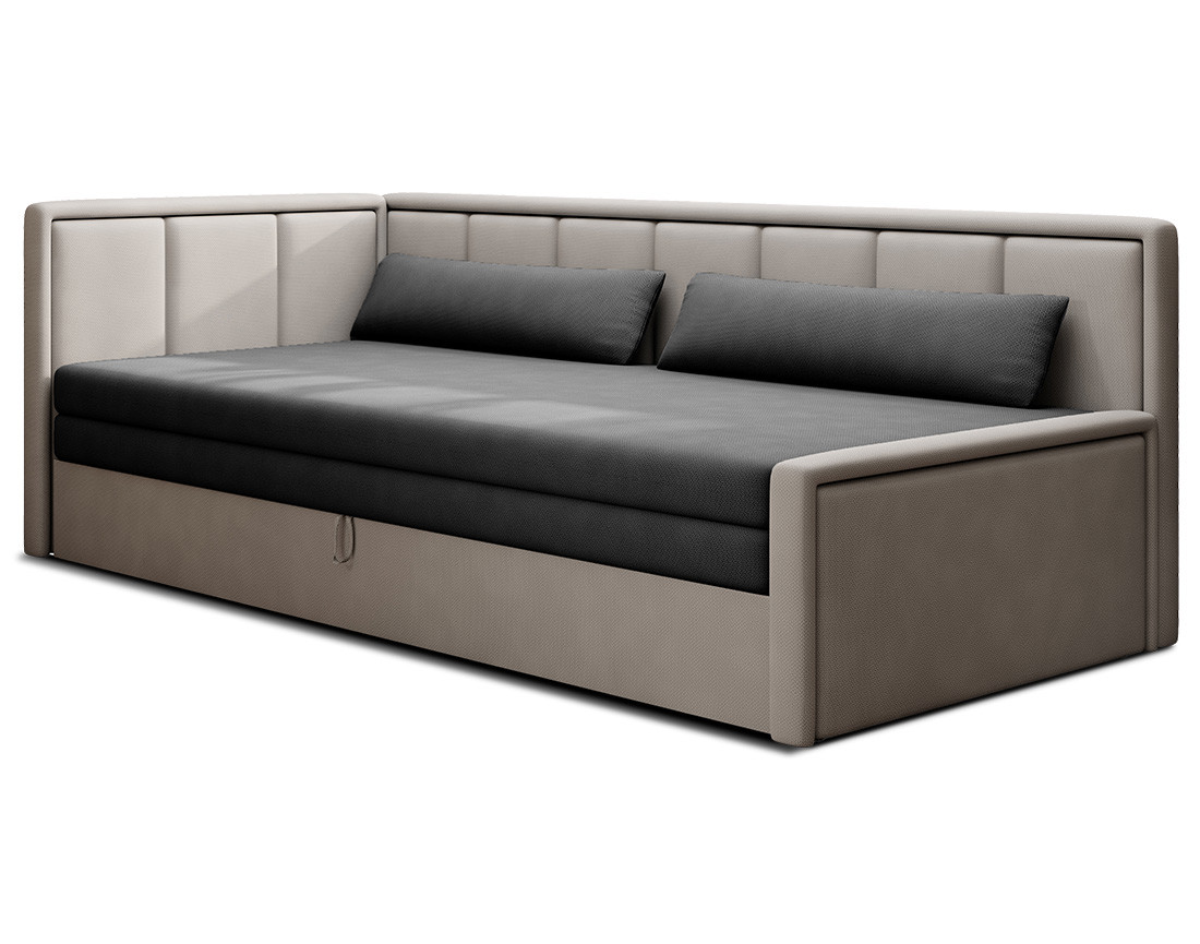 Canapé 3 places gauche convertible avec coffre en velours James