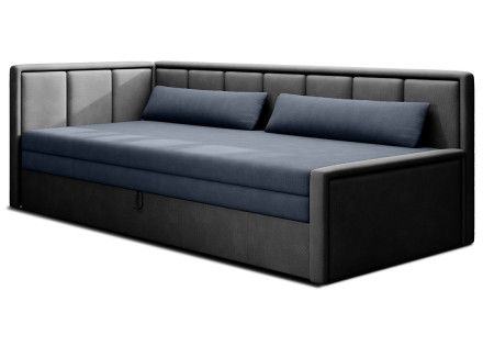 Canapé 3 places gauche convertible avec coffre en velours James