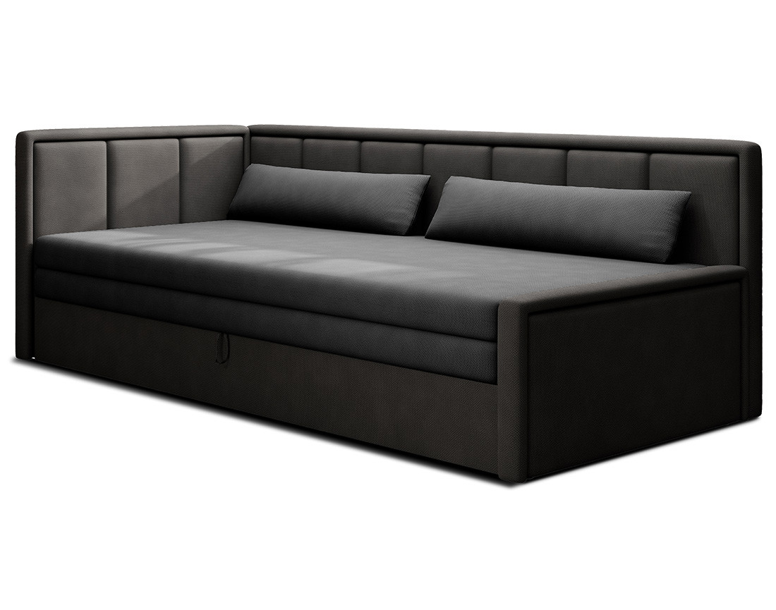 Canapé 3 places gauche convertible avec coffre en velours James Canapé 3 places gauche convertible avec coffre en velours James