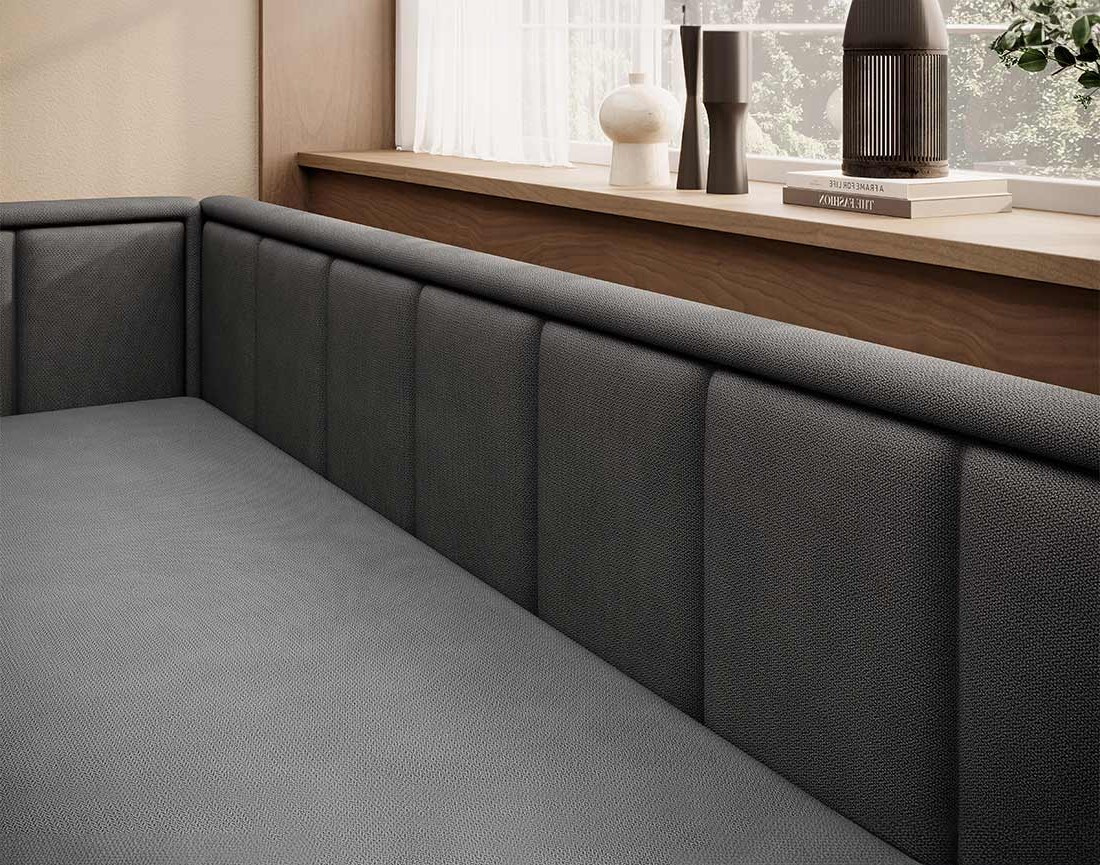 Canapé 3 places gauche convertible avec coffre en velours James Canapé 3 places gauche convertible avec coffre en velours James