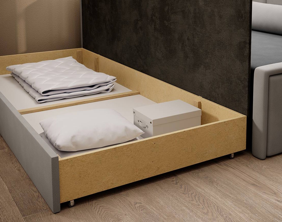 Canapé 3 places gauche convertible avec coffre en velours James