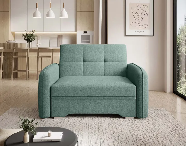 Fauteuil convertible avec coffre en velours Michelle