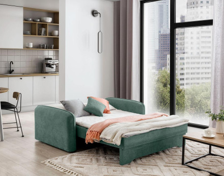 Canapé droit 3 places convertible avec coffre en velours Michelle