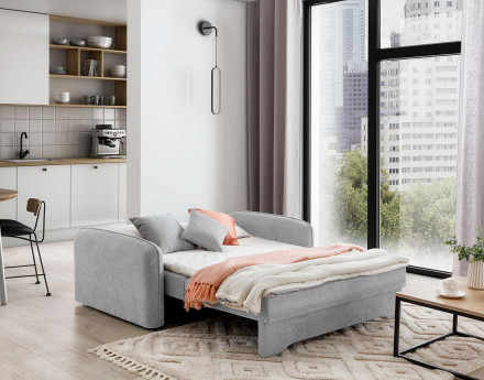 Canapé droit 3 places convertible avec coffre en velours Michelle