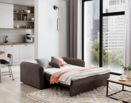 Canapé droit 3 places convertible avec coffre en velours Michelle