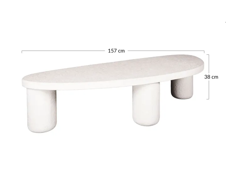 Table basse en marbre composite 157 cm Mahara