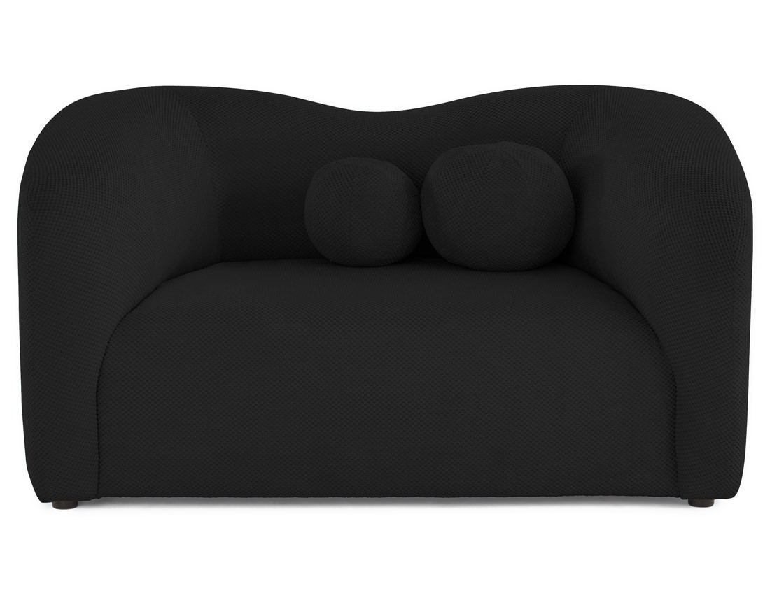 Canapé droit 2 places en velours texturé Charles Canapé droit 2 places en velours texturé Charles