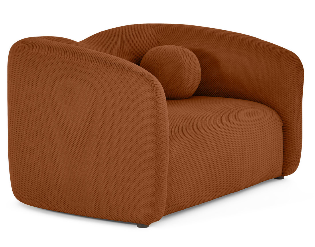 Canapé droit 2 places en velours texturé Charles