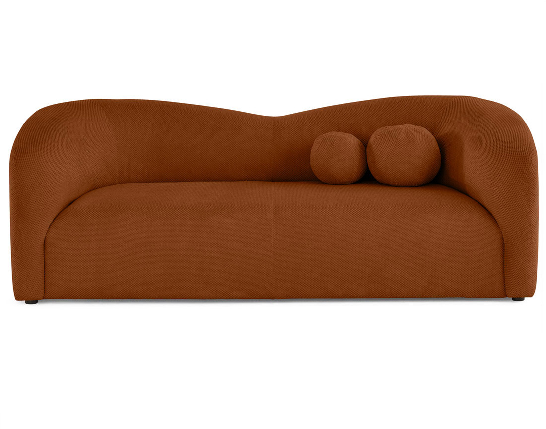 Canapé droit 3 places en velours texturé Charles