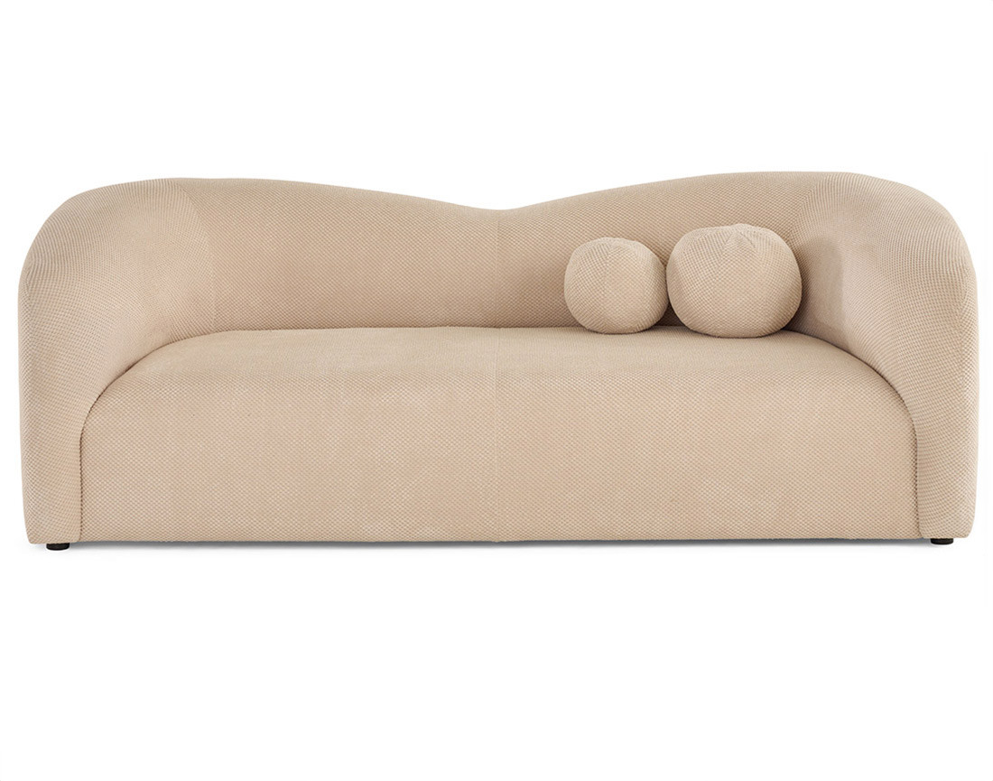 Canapé droit 3 places en velours texturé Charles Canapé droit 3 places en velours texturé Charles