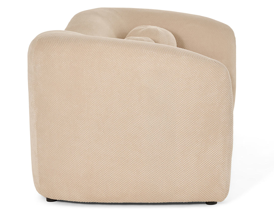 Canapé droit 3 places en velours texturé Charles Canapé droit 3 places en velours texturé Charles