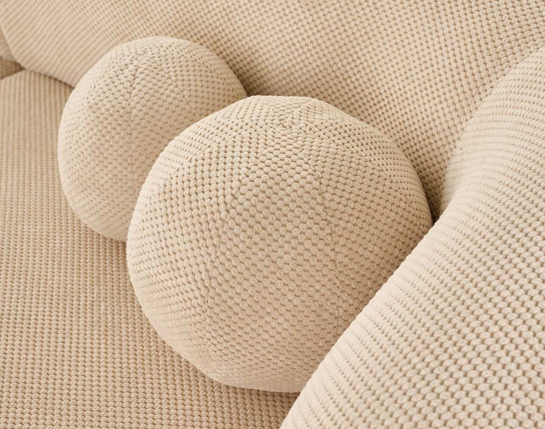 Canapé droit 3 places en velours texturé Charles Canapé droit 3 places en velours texturé Charles