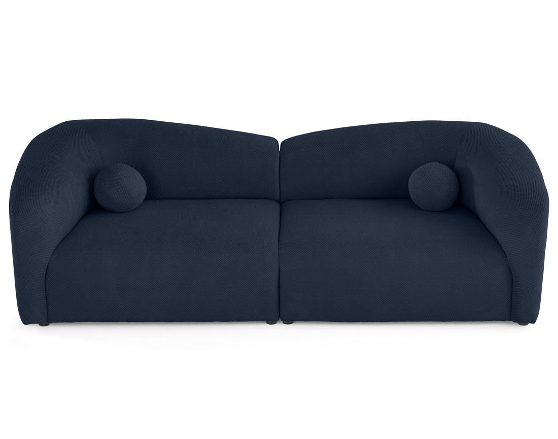 Canapé droit 4 places en velours texturé Charles