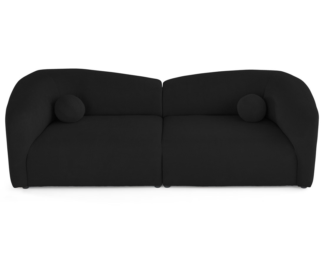 Canapé droit 4 places en velours texturé Charles Canapé droit 4 places en velours texturé Charles