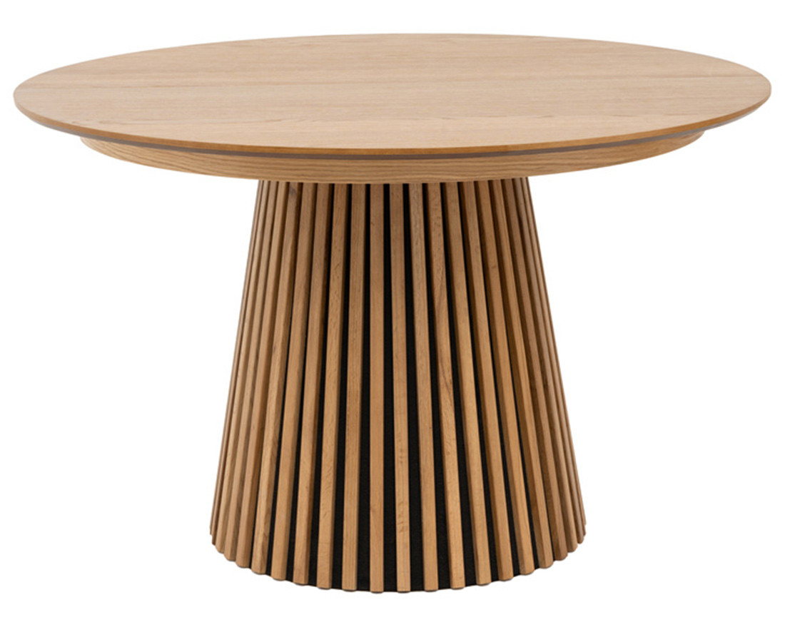 Table à manger ronde extensible bois 4 à 8 personnes Freya
