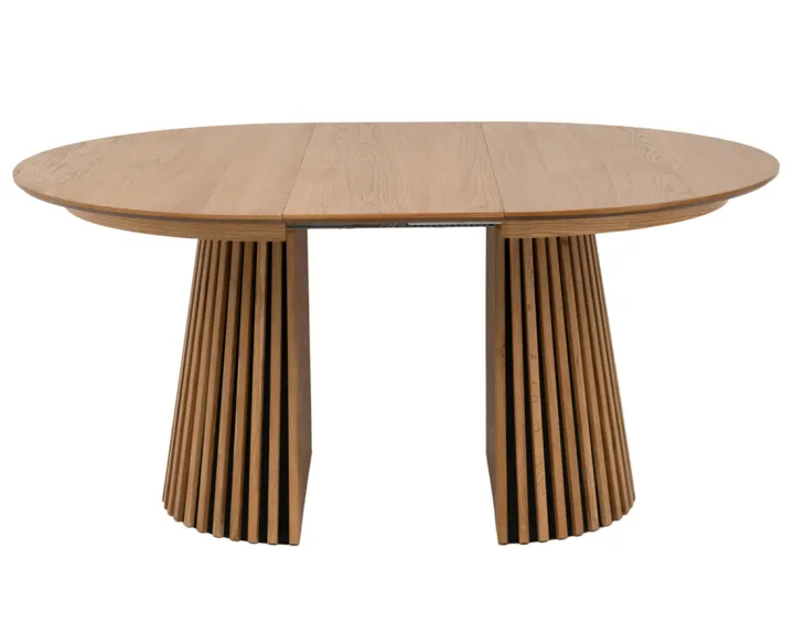 Table à manger ronde extensible bois 4 à 8 personnes Freya