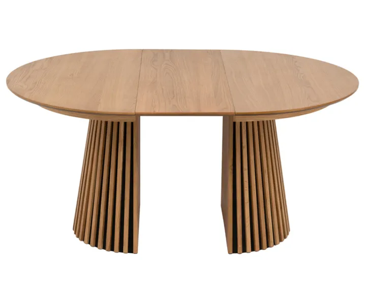 Table à manger ronde extensible bois 4 à 8 personnes Freya